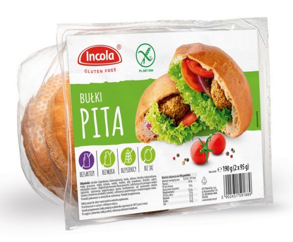 Булочка Пита без глютена веганская Pita INCOLA 190 г