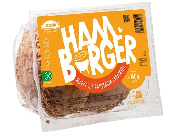 Булочки без глютену для гамбургерів з насінням льону INCOLA 140 г