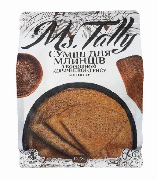 Смесь без глютена для блинов с  мукой из коричневого риса Ms. Tally 900 г