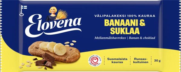 Галеты овсянные ELOVENA банан и шоколад 300 г (10 шт х 30 г)