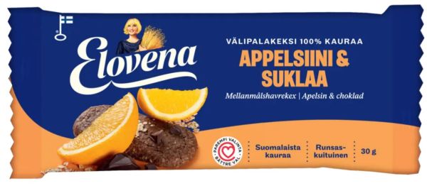 Галети з вівса помаранч та шоколад ELOVENA 300 г (10 шт х 30 г)