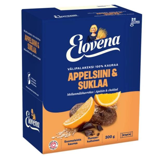 Галети з вівса помаранч та шоколад ELOVENA 300 г (10 шт х 30 г)
