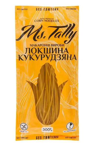 Макароны без глютена лапша кукурузная Ms. Tally 300 г