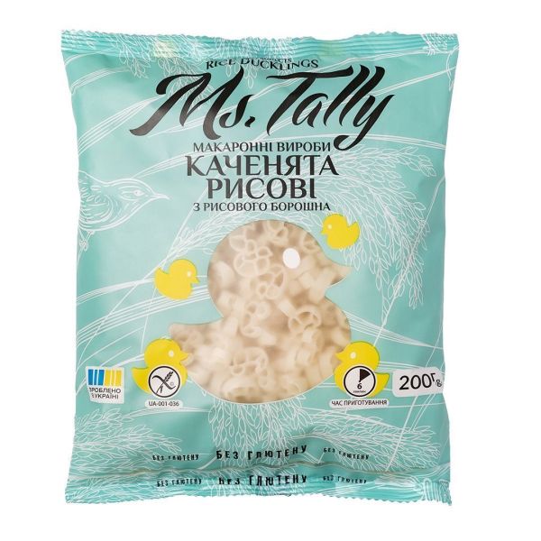 Макарони без глютену рисові "Каченята" Ms. Tally 200г