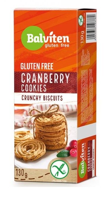 Печенье клюквенное бисквитное без глютена Cranberry Biscuits Balviten 130 г