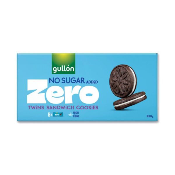 Печенье-сендвич без сахара шоколадное со сливочной прослойкой ZERO Diet Nature Twins GULLON 210 г