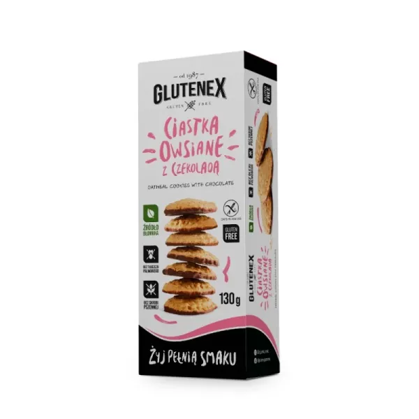Печенье без глютена овсяное с шоколадом Glutenex 130 г