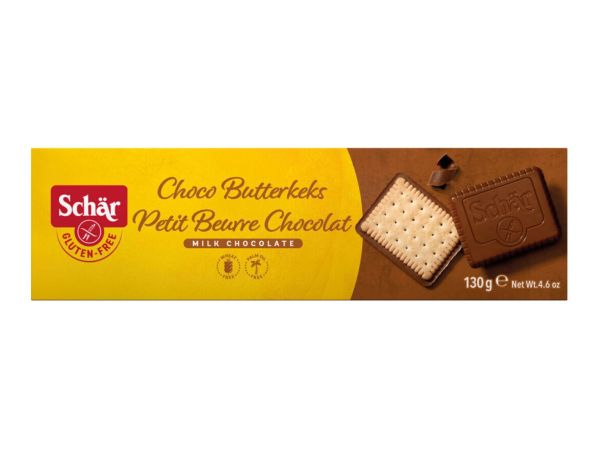 Печенье без глютена с молочным шоколадом "Choco Butterkeks" Dr. Schar 130 г