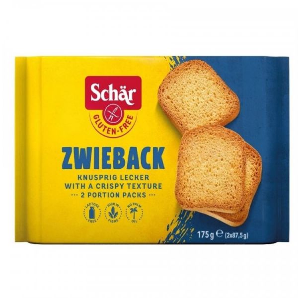 Сухари легкие без глютена “Zwieback" Dr. Schar 175г (2х87,5 г)