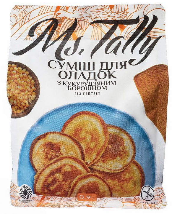 Cмесь  без глютена для оладей с кукурузной мукой Ms.Tally 900 г