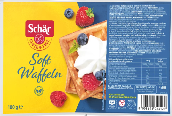 Вафли без глютена бельгийские "Soft waffles" Dr. Schar 100 г