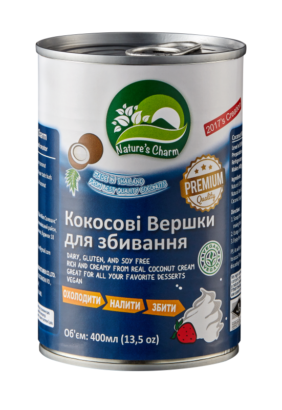 Сливки кокосовые для взбивания Nature`s Charm  400 г